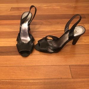 Black Open Toe Sandal Heels